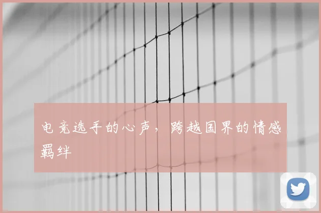 电竞选手的心声,跨越国界的情感羁绊